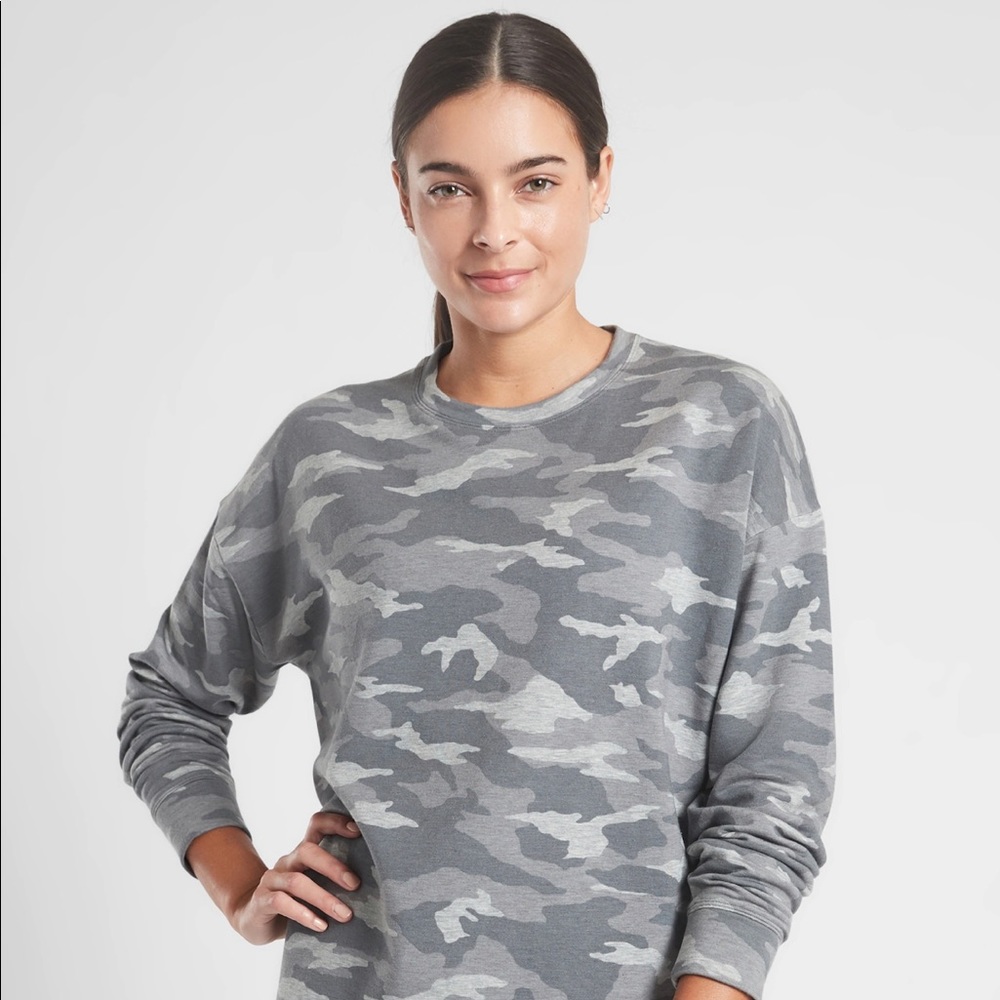Athleta Crewneck Camo Pullover